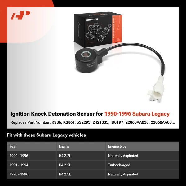 Ignition Knock Detonation Sensor for 1990-1996 Subaru Legacy