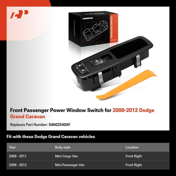 Front Passenger Power Window Switch for 2008-2012 Dodge Grand Caravan