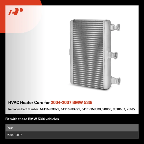HVAC Heater Core for 2004-2007 BMW 530i