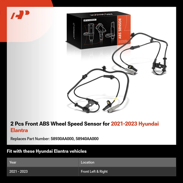 2 Pcs Front ABS Wheel Speed Sensor for 2021-2023 Hyundai Elantra