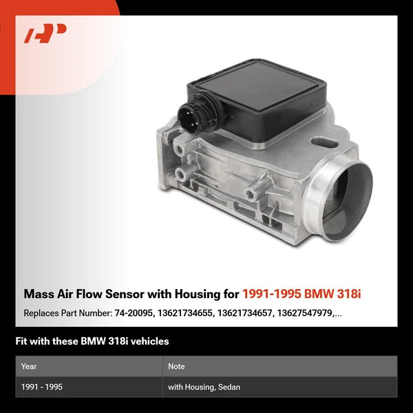 Mass Air Flow Sensor with Housing for 1991-1995 BMW 318i