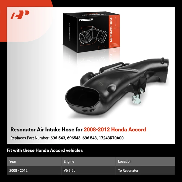 Resonator Air Intake Hose for 2008-2012 Honda Accord
