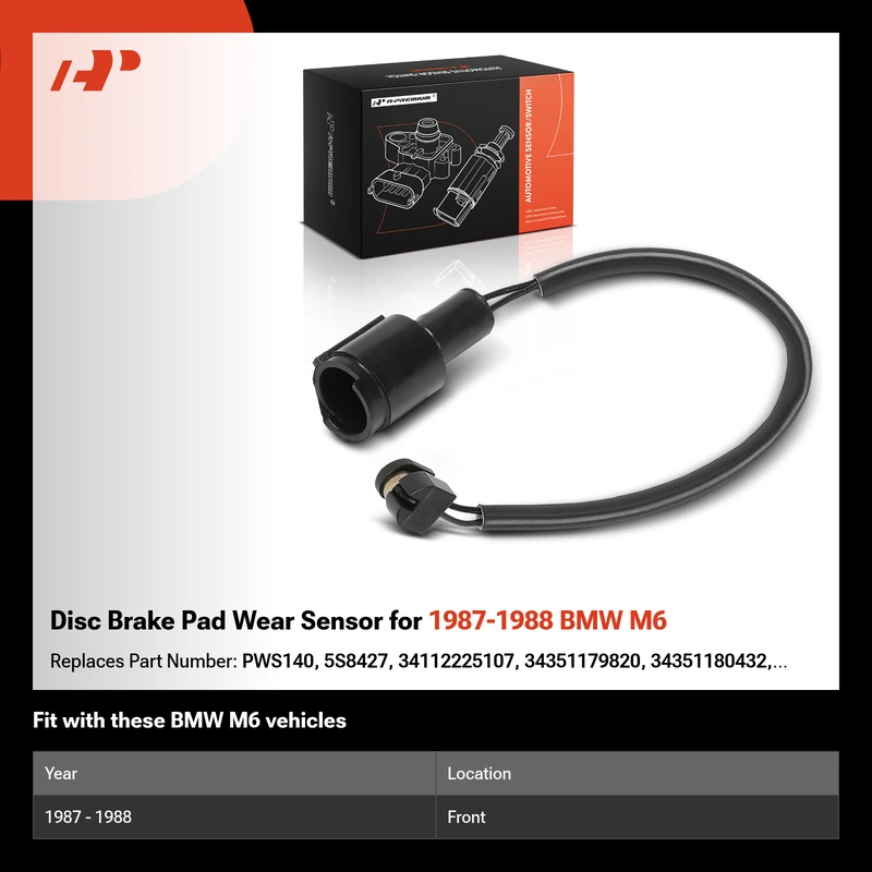 Disc Brake Pad Wear Sensor for 1987-1988 BMW M6