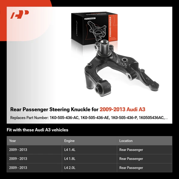 Rear Passenger Steering Knuckle for 2009-2013 Audi A3