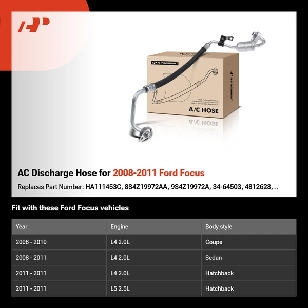 AC Discharge Hose for 2008-2011 Ford Focus