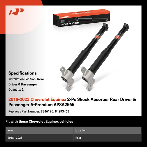 2018-2023 Chevrolet Equinox 2-Pc Shock Absorber Rear Driver & Passenger A-Premium APSA2565