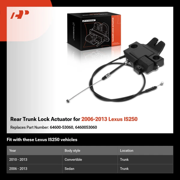 Rear Trunk Lock Actuator for 2006-2013 Lexus IS250