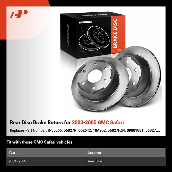Rear Disc Brake Rotors for 2003-2005 GMC Safari