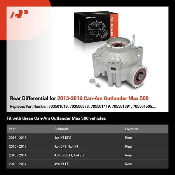 Rear Differential for 2013-2016 Can-Am Outlander Max 500