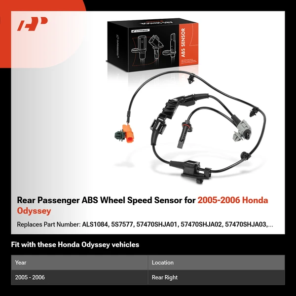 Rear Passenger ABS Wheel Speed Sensor for 2005-2006 Honda Odyssey