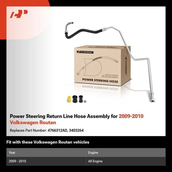 Power Steering Return Line Hose Assembly for 2009-2010 Volkswagen Routan