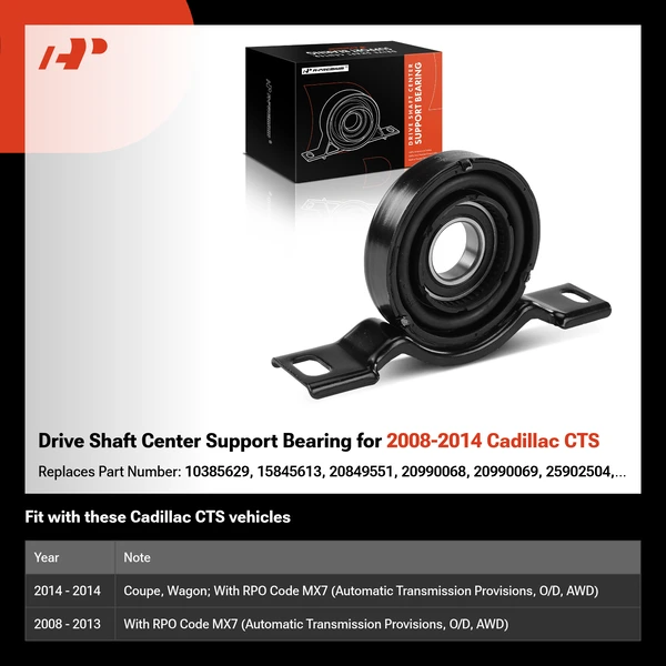 Drive Shaft Center Support Bearing for 2008-2014 Cadillac CTS