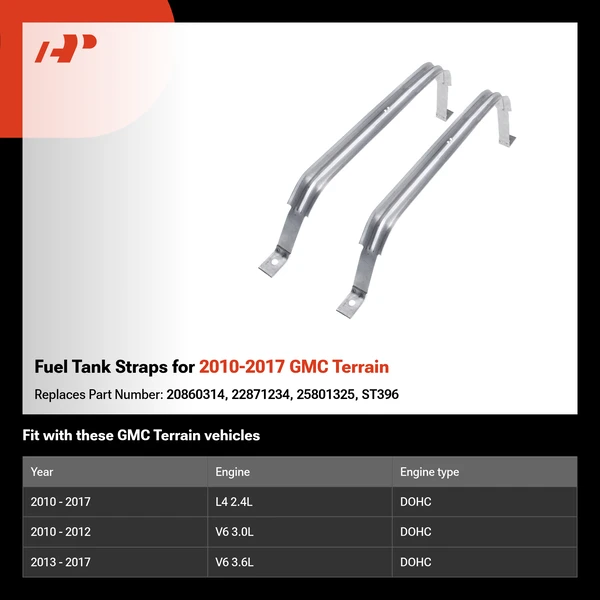 Fuel Tank Straps for 2010-2017 GMC Terrain