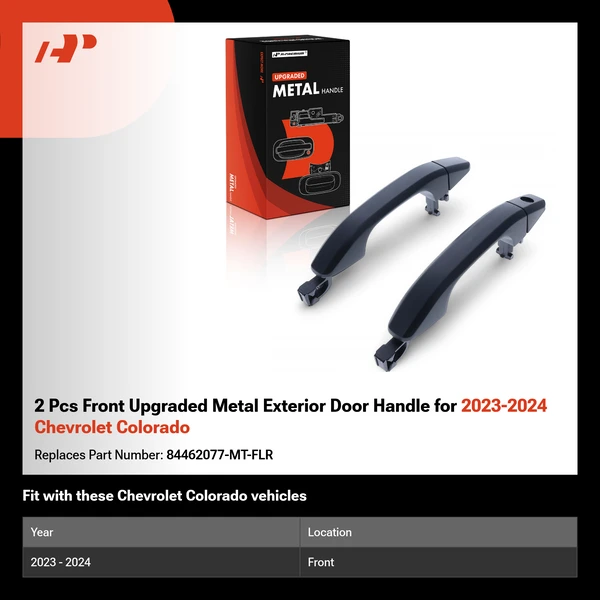 2 Pcs Front Upgraded Metal Exterior Door Handle for 2023-2024 Chevrolet Colorado