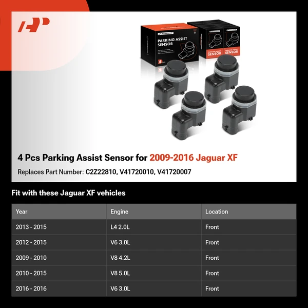 4 Pcs Parking Assist Sensor for 2009-2016 Jaguar XF