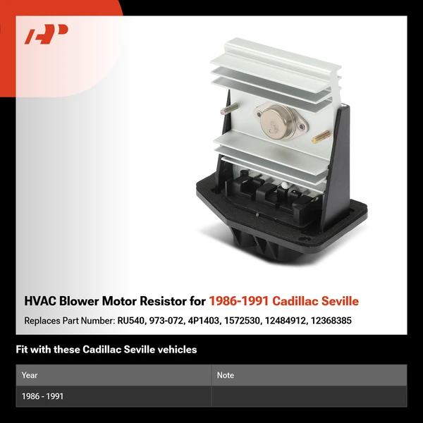 HVAC Blower Motor Resistor for 1986-1991 Cadillac Seville