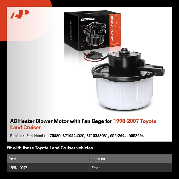AC Heater Blower Motor with Fan Cage for 1998-2007 Toyota Land Cruiser