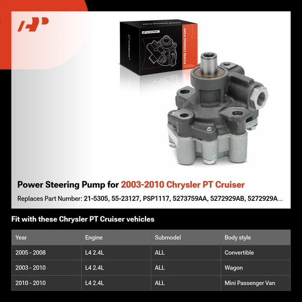 Power Steering Pump for 2003-2010 Chrysler PT Cruiser