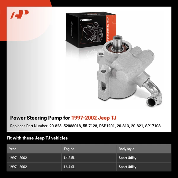 Power Steering Pump for 1997-2002 Jeep TJ