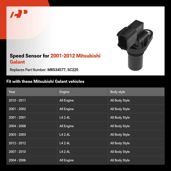 Speed Sensor for 2001-2012 Mitsubishi Galant