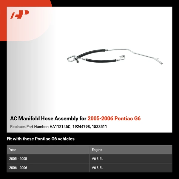 AC Manifold Hose Assembly for 2005-2006 Pontiac G6
