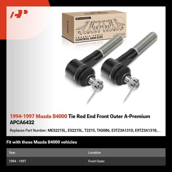 1994-1997 Mazda B4000 Tie Rod End Front Outer A-Premium APCA6432