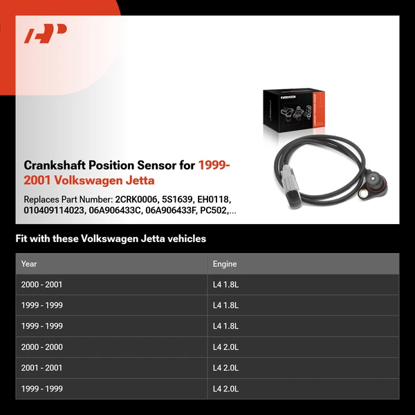 Crankshaft Position Sensor for 1999-2001 Volkswagen Jetta