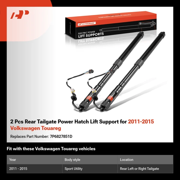 2 Pcs Rear Tailgate Power Hatch Lift Support for 2011-2015 Volkswagen Touareg