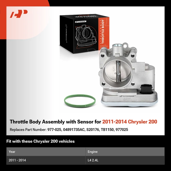 Throttle Body Assembly with Sensor for 2011-2014 Chrysler 200
