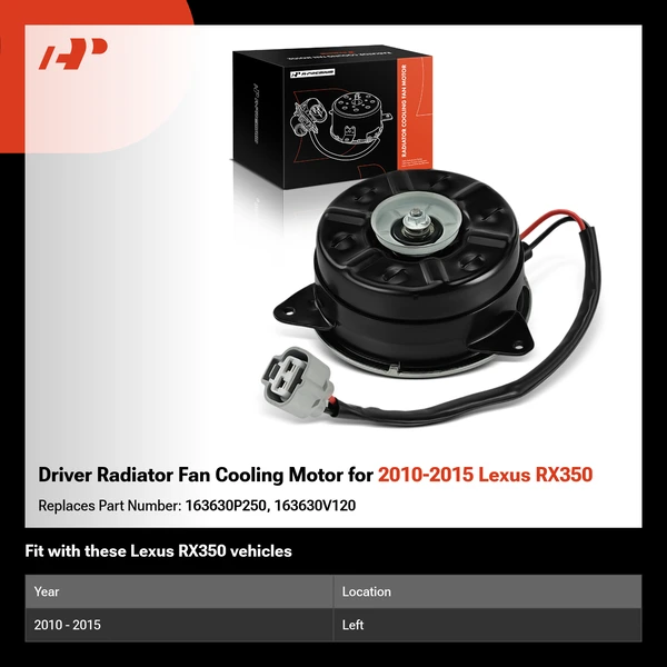 Driver Radiator Fan Cooling Motor for 2010-2015 Lexus RX350