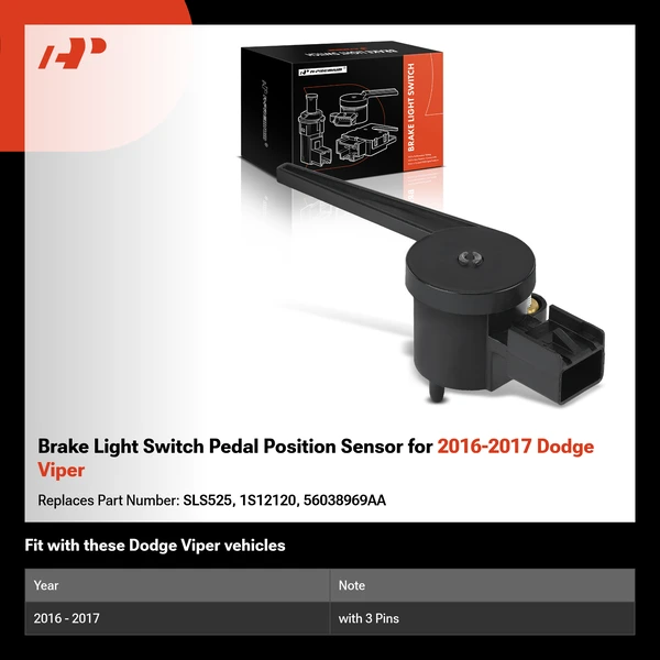 Brake Light Switch Pedal Position Sensor for 2016-2017 Dodge Viper