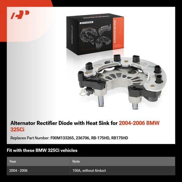Alternator Rectifier Diode with Heat Sink for 2004-2006 BMW 325Ci