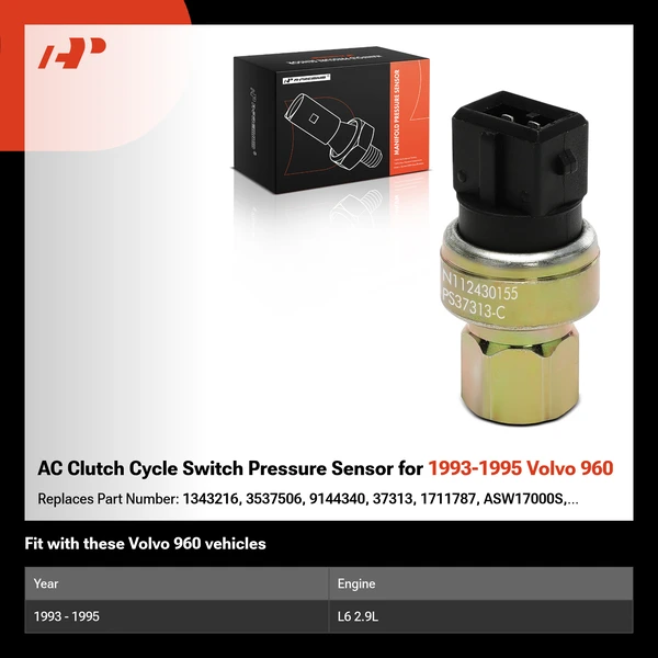 AC Clutch Cycle Switch Pressure Sensor for 1993-1995 Volvo 960