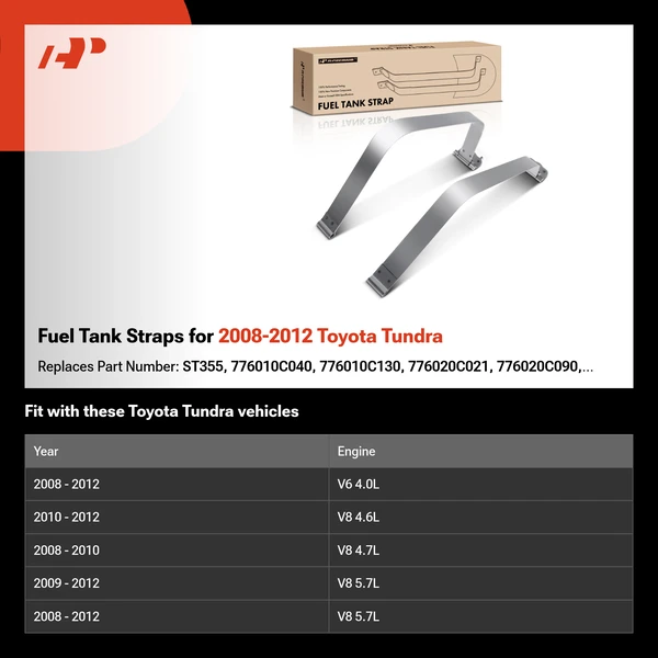 Fuel Tank Straps for 2008-2012 Toyota Tundra