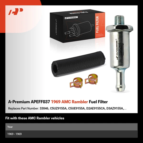 A-Premium APEFF037 1969 AMC Rambler Fuel Filter