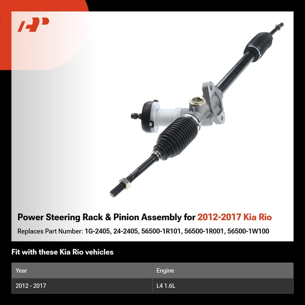 Power Steering Rack & Pinion Assembly for 2012-2017 Kia Rio