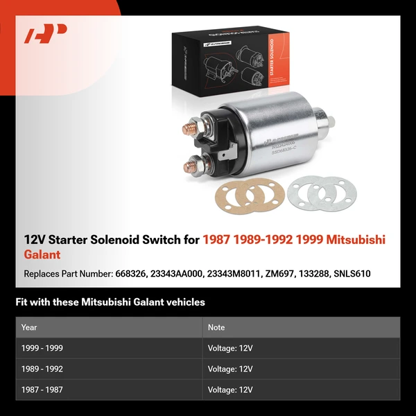 12V Starter Solenoid Switch for 1987 1989-1992 1999 Mitsubishi Galant