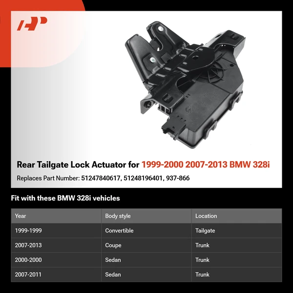 Rear Tailgate Lock Actuator for 1999-2000 2007-2013 BMW 328i