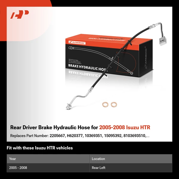 Rear Driver Brake Hydraulic Hose for 2005-2008 Isuzu HTR