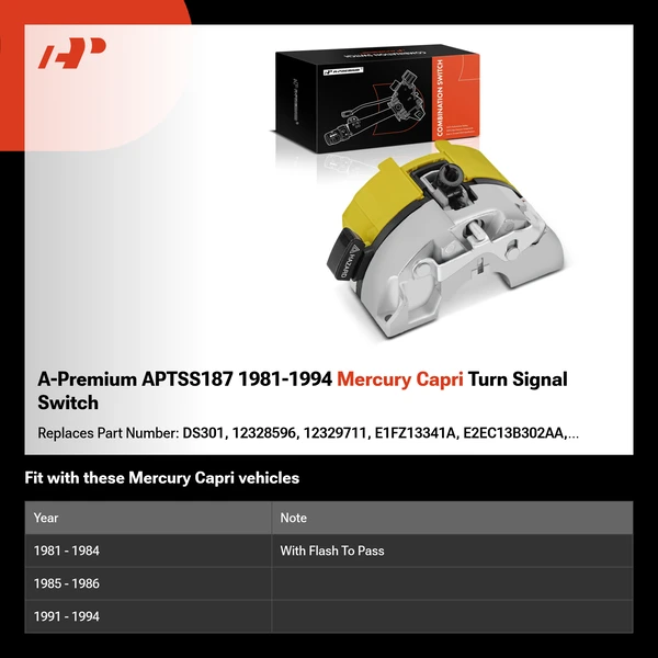 A-Premium APTSS187 1981-1994 Mercury Capri Turn Signal Switch