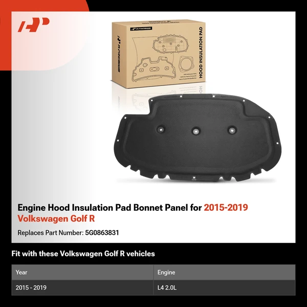 Engine Hood Insulation Pad Bonnet Panel for 2015-2019 Volkswagen Golf R