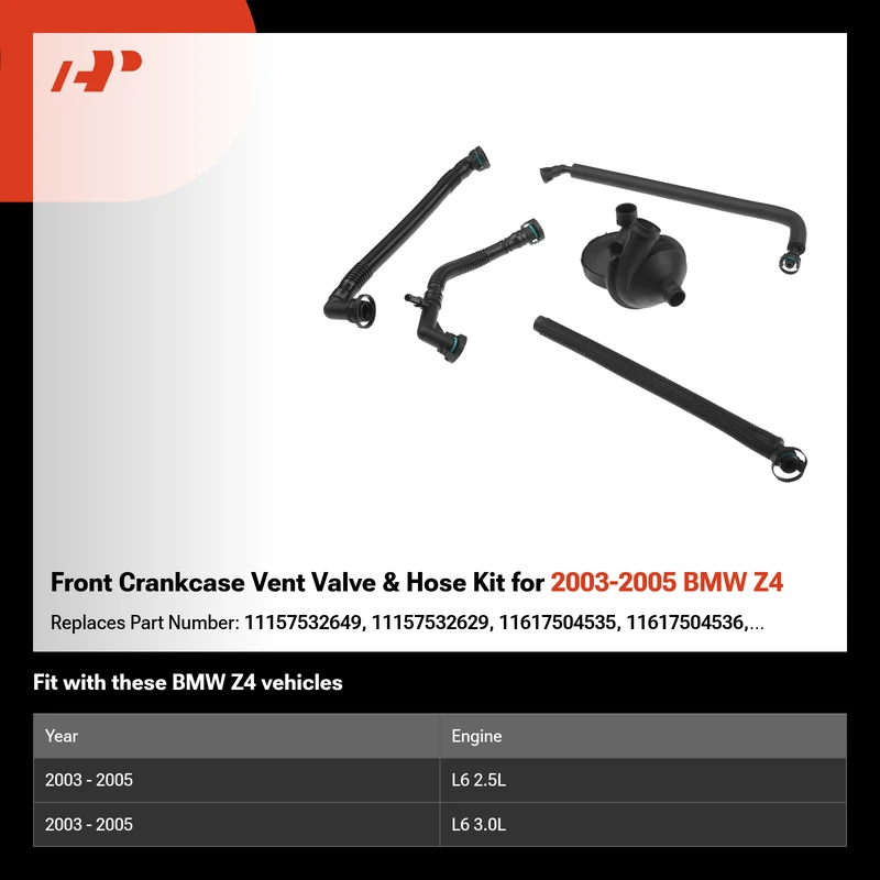 Front Crankcase Vent Valve & Hose Kit for 2003-2005 BMW Z4