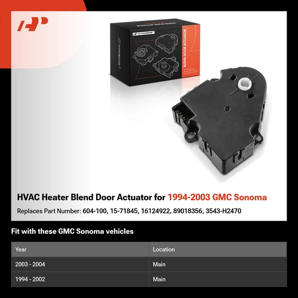 HVAC Heater Blend Door Actuator for 1994-2003 GMC Sonoma