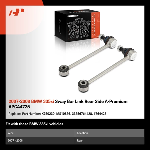 2007-2008 BMW 335xi Sway Bar Link Rear Side A-Premium APCA4725