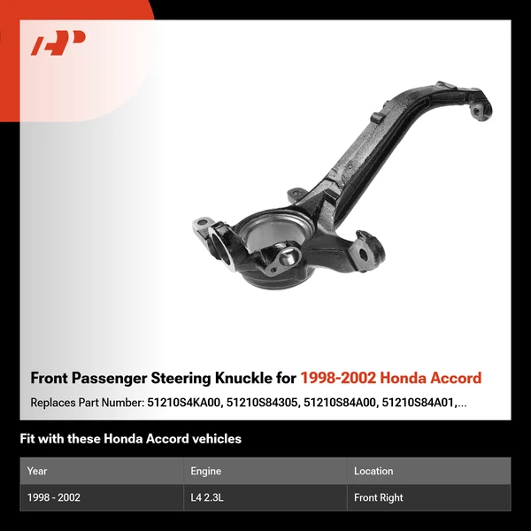 Front Passenger Steering Knuckle for 1998-2002 Honda Accord