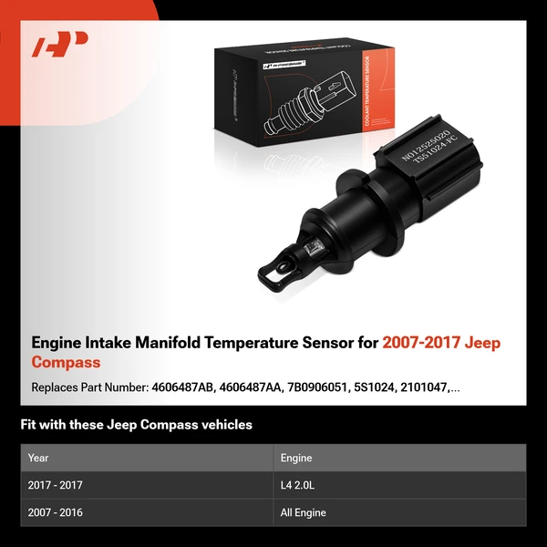Engine Intake Manifold Temperature Sensor for 2007-2017 Jeep Compass