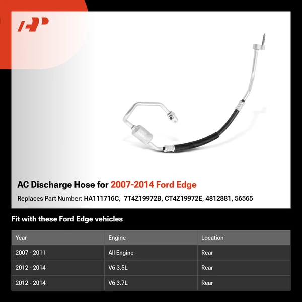 AC Discharge Hose for 2007-2014 Ford Edge