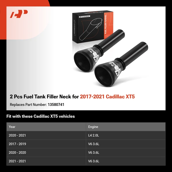 2 Pcs Fuel Tank Filler Neck for 2017-2021 Cadillac XT5