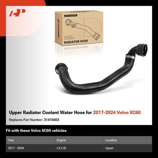 Upper Radiator Coolant Water Hose for 2017-2024 Volvo XC60