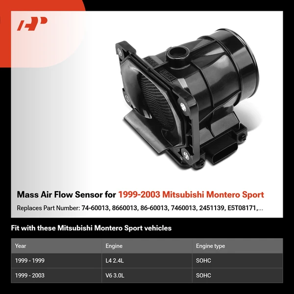 Mass Air Flow Sensor for 1999-2003 Mitsubishi Montero Sport